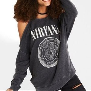 AE Cold Shoulder Distressed Sweatshirt